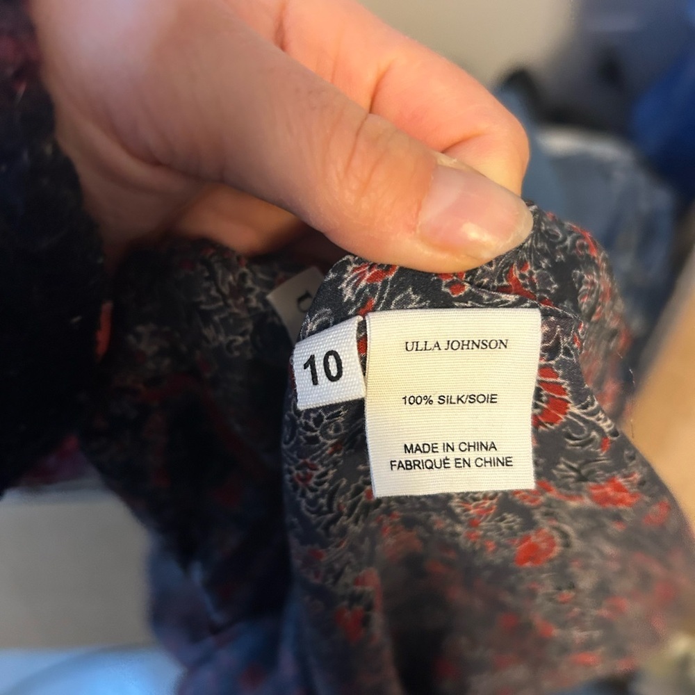 Ulla Johnson Red and Black Floral Blouse - Picture 4 of 5